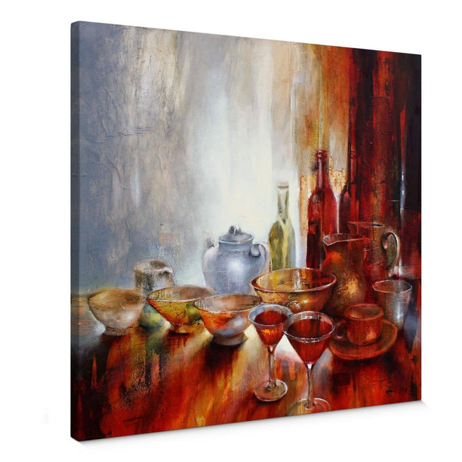 Leinwandbild Schmucker - Stillleben mit Teekanne