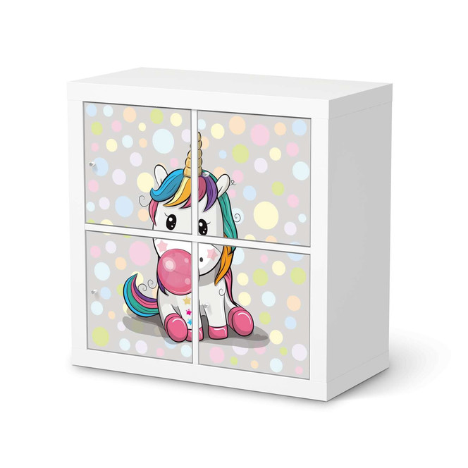 Möbelfolie IKEA Expedit Regal 4 Türen - Rainbow das Einhorn- Bild 1