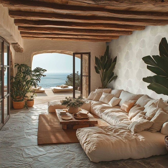 Palmblatt-Tapete Weiss Hellgrau – Dezentes tropisches Muster – Vliestapete modern