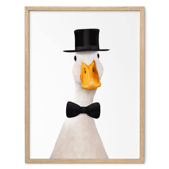 Poster Gentleman Gans mit Zylinder - Korenkova