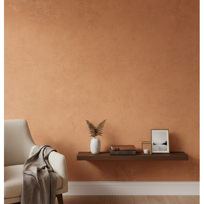 Vliestapete Uni Modern, Natur in Orange , Küche, Lounge