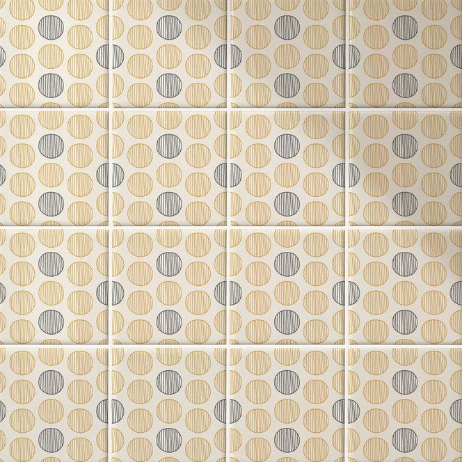 Fliesenaufkleber Boho - Kreise orange anthrazit - 12er Set