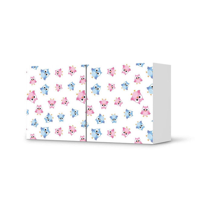 Folie IKEA Besta Regal 2 Türen (quer) - Eulenparty- Bild 1