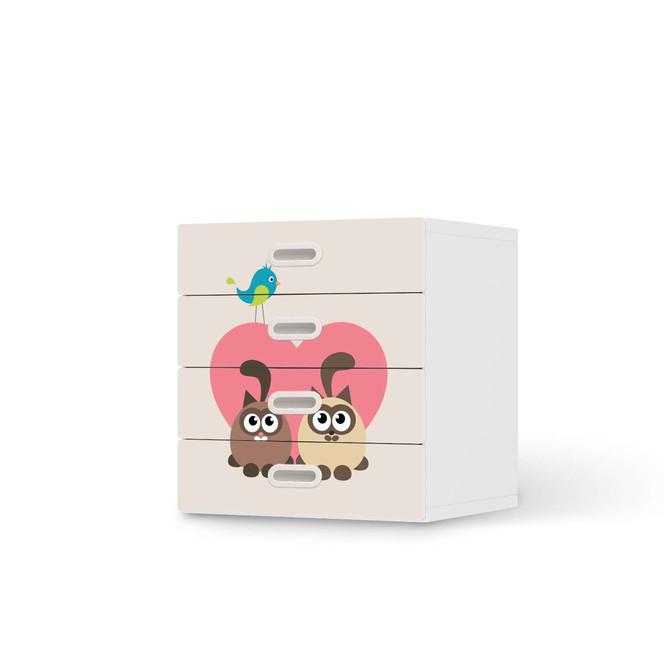 Klebefolie IKEA Stuva / Fritids Kommode - 4 Schubladen - Cats Heart- Bild 1