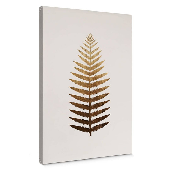 Leinwandbild Kubistika – Goldener Farn