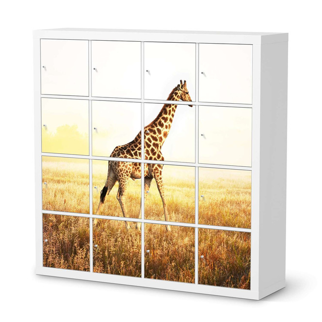 Möbelfolie IKEA Kallax Regal 16 Türen - Savanna Giraffe- Bild 1