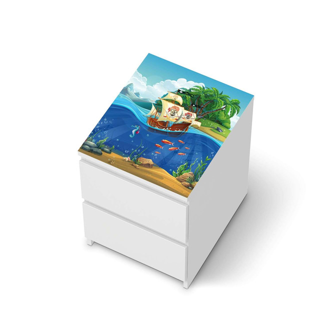 Möbelfolie IKEA Malm Kommode 2 Schubladen oben - Pirates- Bild 1