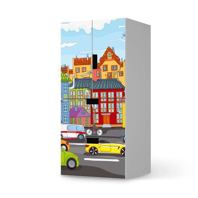 Möbelfolie IKEA Stuva / Malad - 2 Schubladen und 2 kleine Türen - City Life- Bild 1