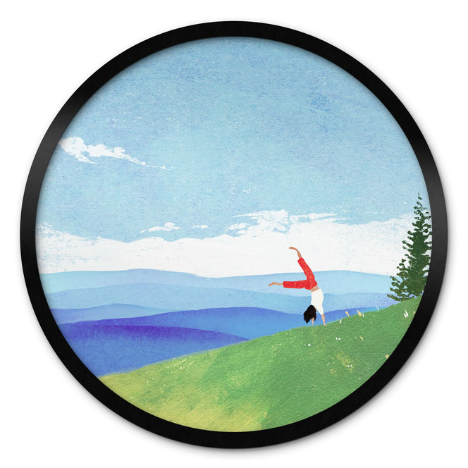 Poster Bergwiese mit Ausblick - Rivers - Rund