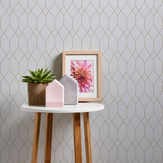 Selbstklebende Tapete & Möbelfolie - moderne Grafik - weiss - Rolle 840x53 cm