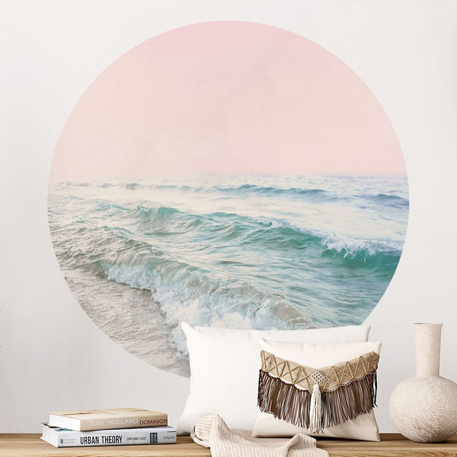 Wandtattoo Rosa Himmel über dem Meer - Sisi & Seb - Rund