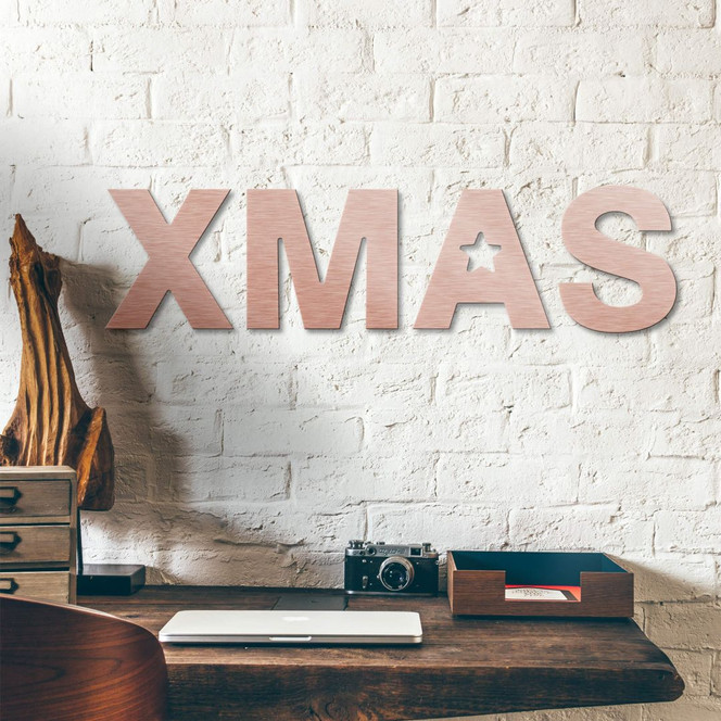 Alu-Dibond Buchstaben - Kupfereffekt - XMAS