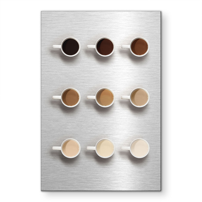 Alu-Dibond gebürstet mit Silbereffekt - Shades of coffee