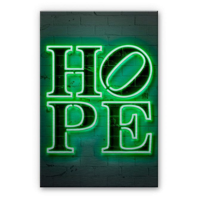 Alu-Dibond Bild mit Silbereffekt Mielu - Hope