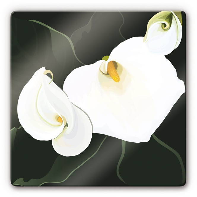 Glasbild Calla-Lilie 03