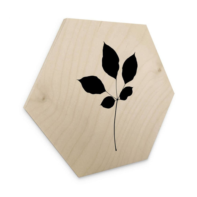 Hexagon - Holz Birke-Furnier Kubistika - Schwarzes Kastanienblatt