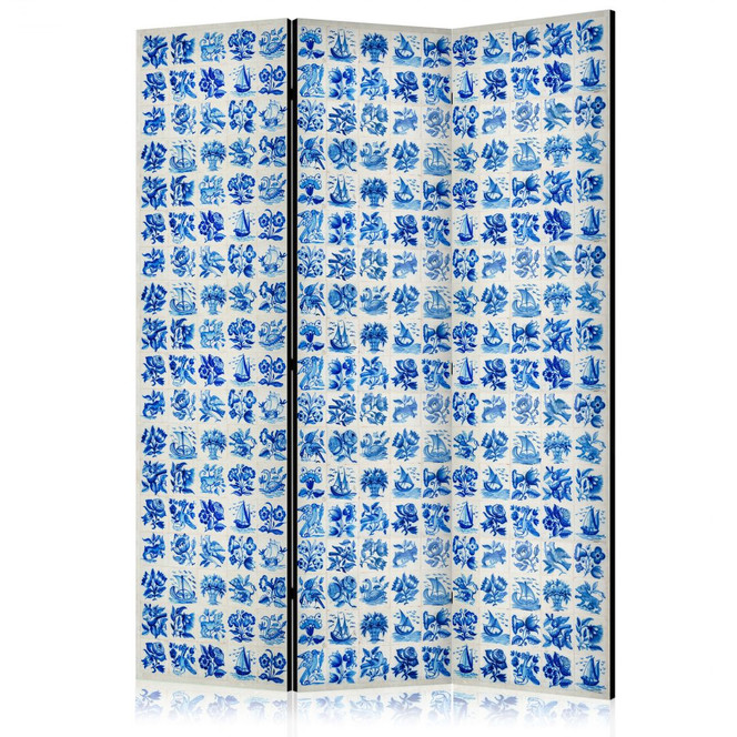 Paravent, Raumteiler freistehend, Trennwand - Ceramic Tiles - Traditional Portuguese Blue Tiles Azulejos