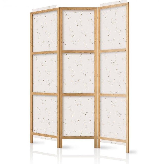 Paravent, Raumteiler freistehend, Trennwand - Star Map - Delicate Constellations in Warm Shades