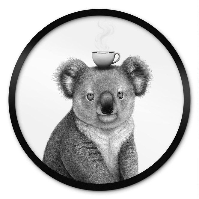 Poster Koalabär mit Kaffee - Korenkova - Rund