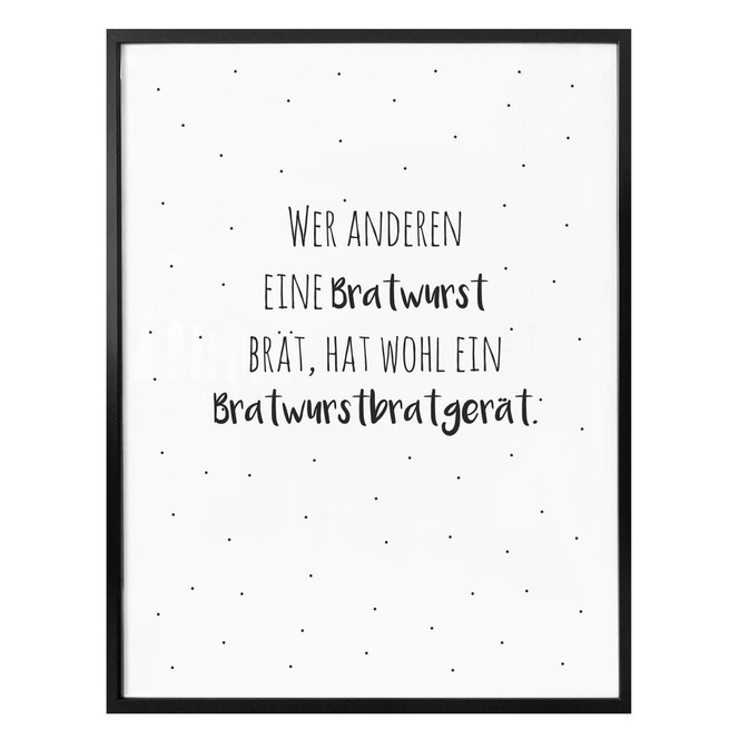 Poster Zungenbrecher - Bratwurstbratgerät