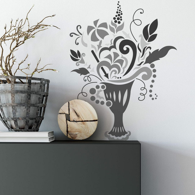 Wandsticker Buket silver