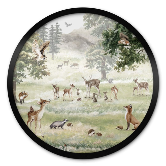 Kinderzimmer Poster Kikki Belle - Waldspass - Rund