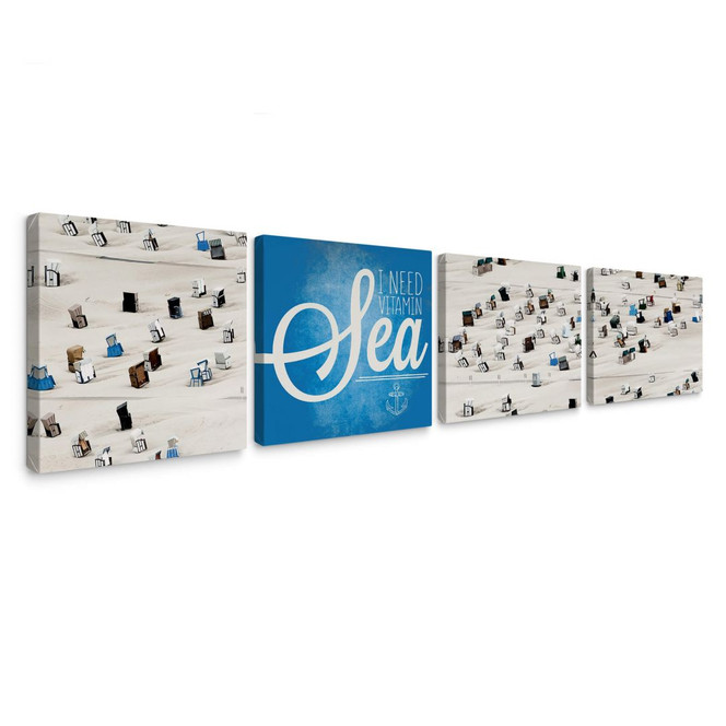 Leinwand Roeder - I need Vitamin Sea (4-teilig)