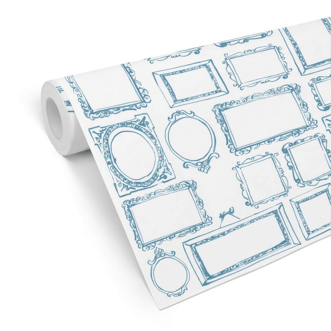 Mustertapete - Frame Your Life - blau