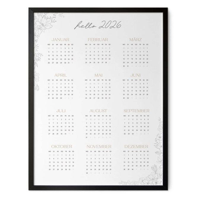 Poster Jahreskalender Hello 2026