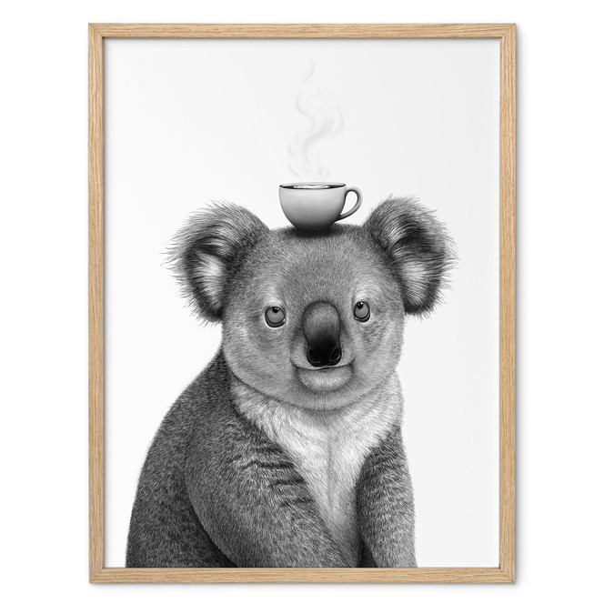 Poster Koalabär mit Kaffee - Korenkova