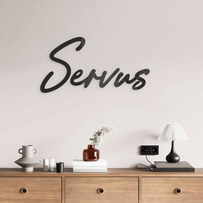 Wandspruch aus Acrylbuchstaben Servus