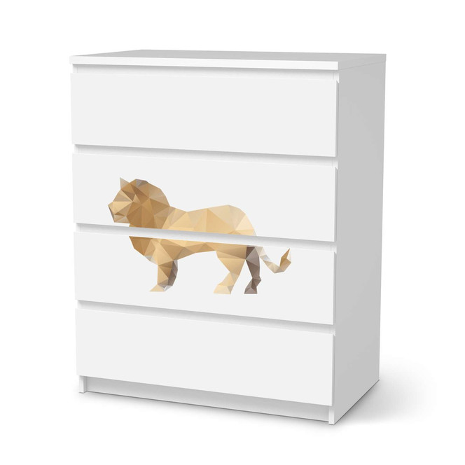 Folie IKEA Malm Kommode 4 Schubladen - Origami Lion- Bild 1
