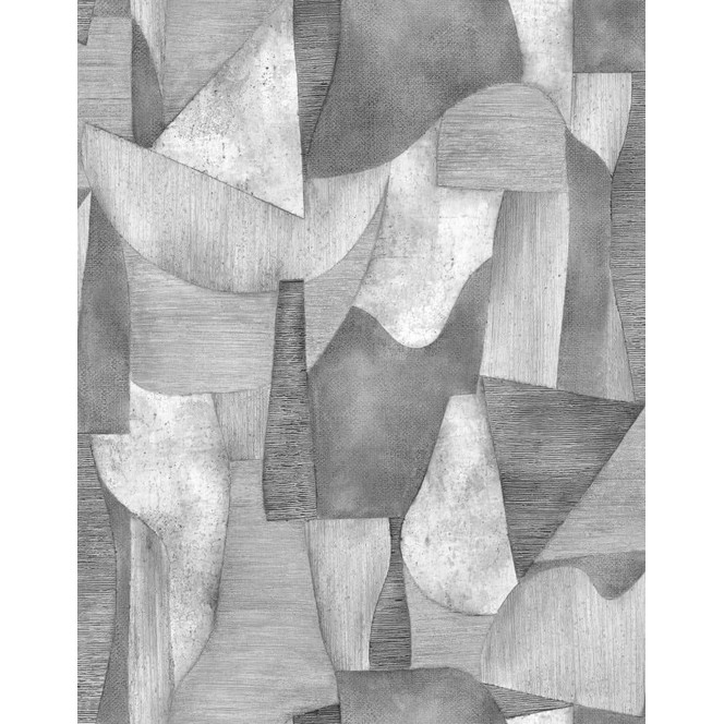Fototapete Motivtapete Abstrakte Geometrie Collage in Grau mit Struktur 2.7 x 2.12 m