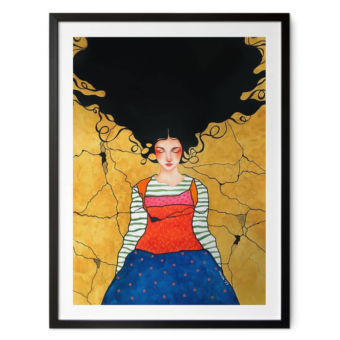 Poster Träumerin im goldenen Licht - Hülya