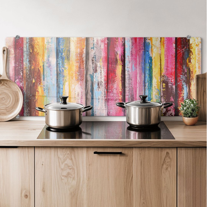 Spritzschutz Bunte Streifenmalerei - Fedrau - Panorama