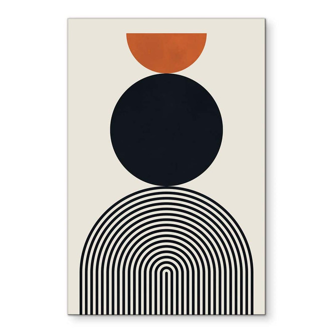 Wandbild Abstrakte Linien und Kreise im Einklang - Costa - Alu-Dibond