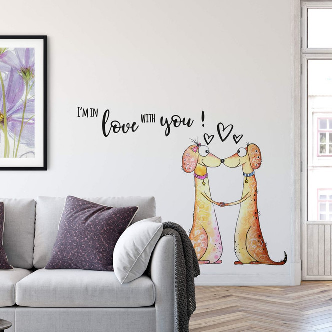 Wandtattoo Hagenmeyer - Verliebte Dackel