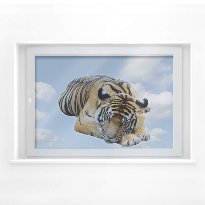 Fensterbild Real resting Tiger