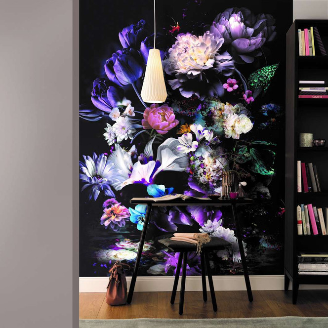 Fototapete in grossem Blumenmotiv Lila ,Floral 2.70 x 2.12 m