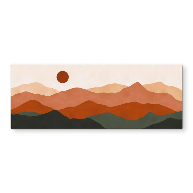 Glasbild Sanfte Hügel in der Abendsonne - Costa - Panorama