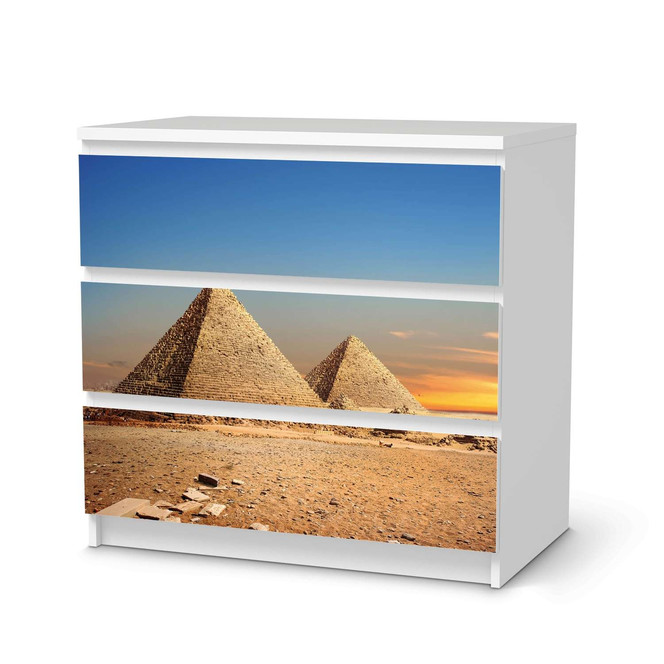 Klebefolie IKEA Malm Kommode 3 Schubladen - Pyramids- Bild 1