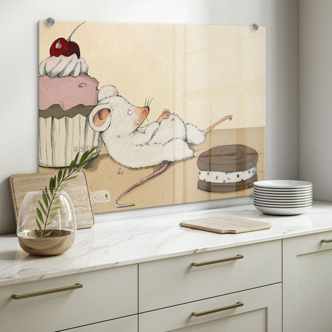 Spritzschutz Loske - Maus mit Muffin