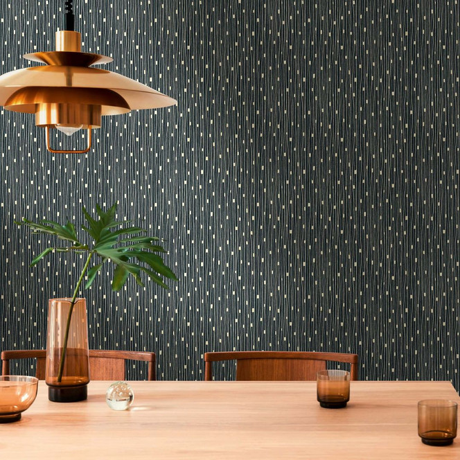 Tapete Schwarz Gold Metallic-Effekt Muster Vliestapete modern Mustertapete