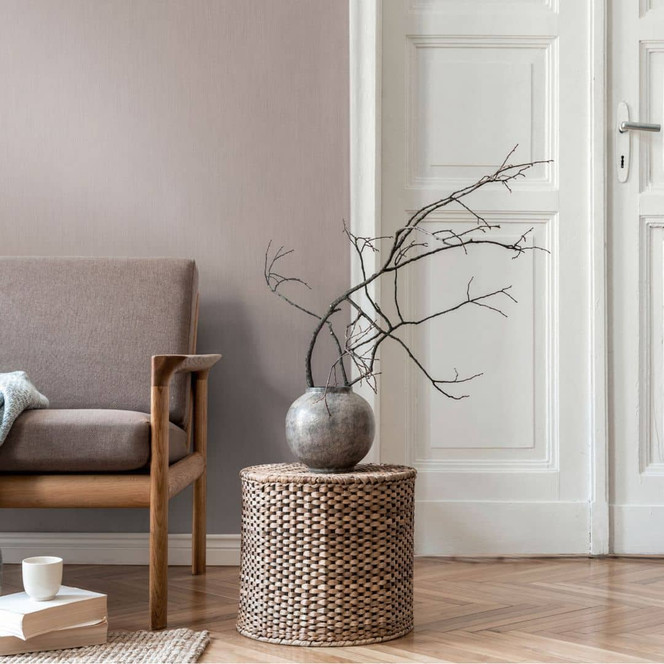 Unitapete Leinenstruktur Hellgrau – Einfarbige Vliestapete Stoffoptik