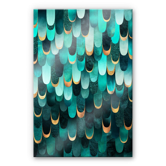 Acrylglasbild Fredriksson - Türkise Federn