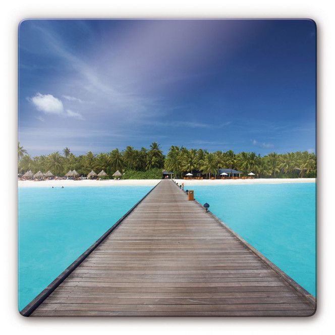 Glasbild Karibik quadratisch