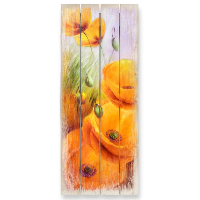 Holzbild Schmucker - Mohn im Feld - 40x100cm - Bild 1