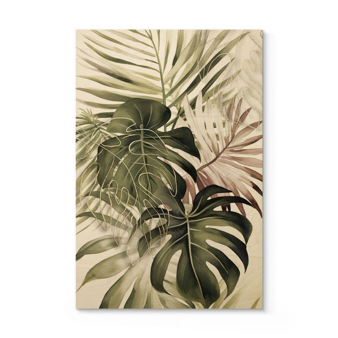 Holzbild Tropische Blätter Boho - Haase