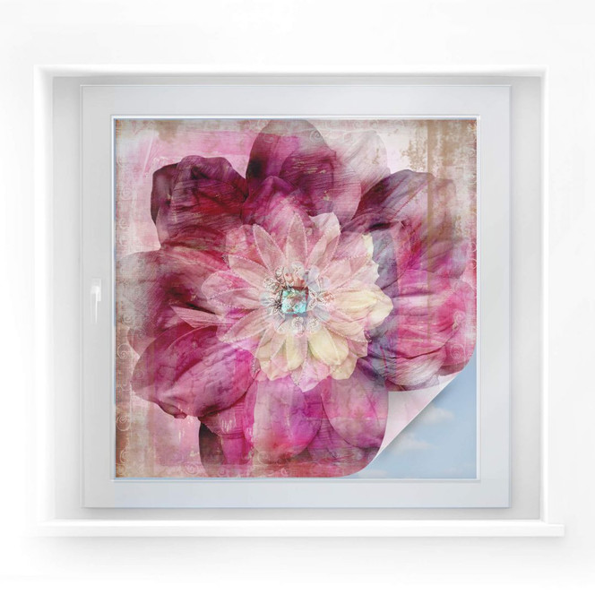 Sichtschutzfolie Pink Peony - quadratisch