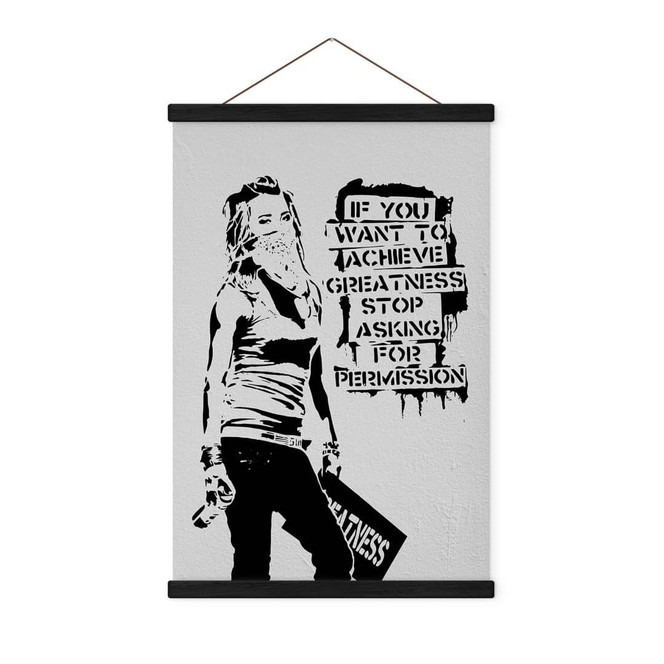 Stoffbild Achieve Greatness - Banksy